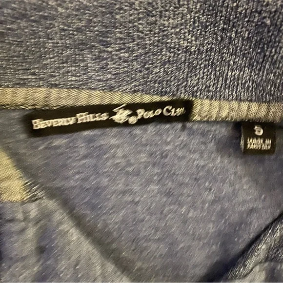 Beverly Hills Polo Club Polo Tee Shirt Mens Small Navy Blue Grey Logo - Picture 5 of 7